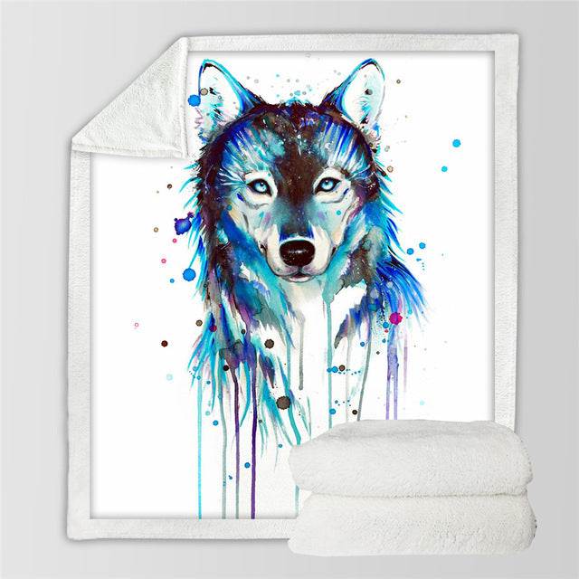 Kuschelige Plüschdecke mit verschiedenen Tiermotiven