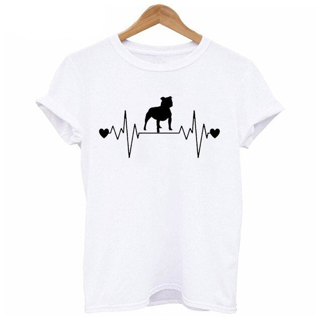 T-Shirt Herzschlag Bulldogge